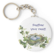 Feather your Nest Bird Nest Keychain
