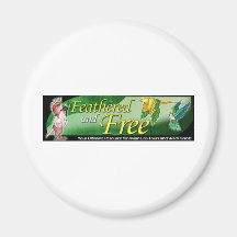 Feathered and Free Logo Refrigerator Magnet