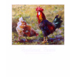 Feathered Fancy - Hen and Rooster Painting t-shirts