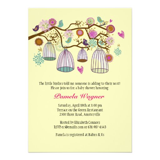 Feathered Friends (Yellow) Invitation