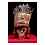 Feathered headdress on a skull, from Peru Greeting Card