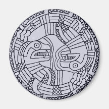 Feathered Serpent Notched Plate Refrigerator Magnets