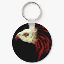 Feathered Skull Keychain by Flynn_the_Cat Feathered Skull Keychain
