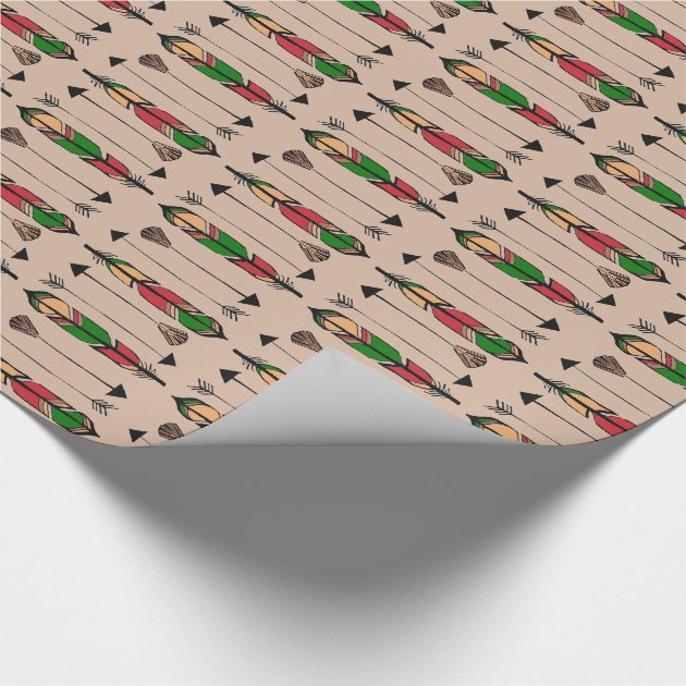 Feathers and Arrows Wrapping Paper 1/4