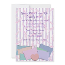 Feathers and Pillows/ Birthday Custom Invitation