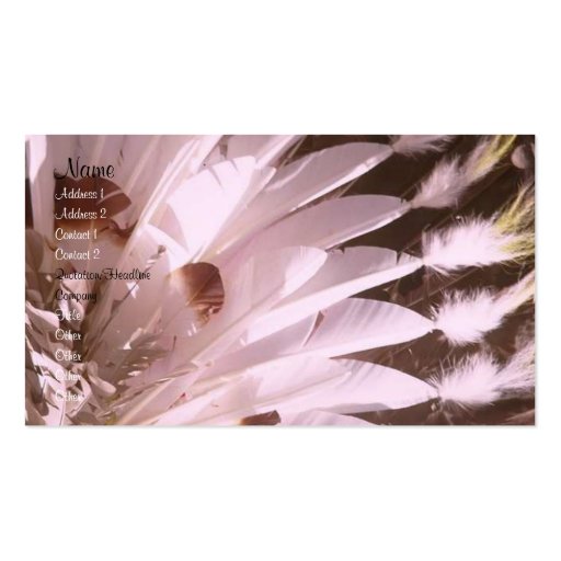Feathers Profile Card Business Cards