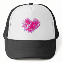Feathery Fuschia Heart hats by greenbaby Feathery Fuschia Heart hats