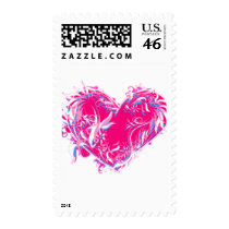 Feathery Fuschia Heart postage by greenbaby Feathery Fuschia Heart postage