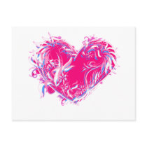 Feathery Fuschia Heart postcards by greenbaby Feathery Fuschia Heart postcards