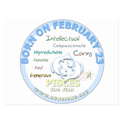 February 23rd Birthday Pisces Postcard Zazzle
