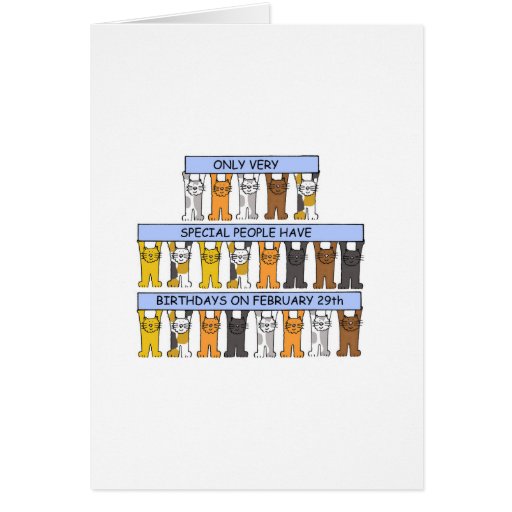 february-29th-birthdays-celebrated-by-cats-greeting-card-zazzle