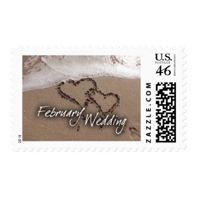 February Beach Destination Wedding Customized Postage by perfectpostage