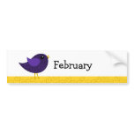 February Birthstone Bird Bumper Sticker