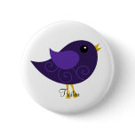 February Birthstone Bird Pinback Button