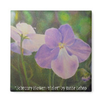 "February Flower: Violet" by Janae Lehto magnets by JanaeLehto "February Flower: Violet" by Janae Lehto magnets