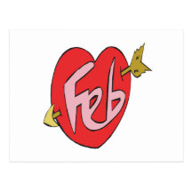 February Heart Post Cards