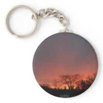 February Morning Red Sky Key Chains