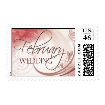 February wedding heart postage design