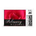 February Wedding Stamps with red rose