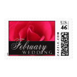 February Wedding Stamps with red rose