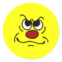 Fed Up Face: Ask me about that project task again Round Sticker