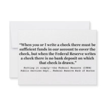 Federal Reserve Creates Money Putting It Simply Personalized Invitation