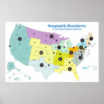 Federal Reserve Districts Geographical Boundaries Posters