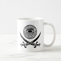 Federal Reserve Pirate Logo mugs