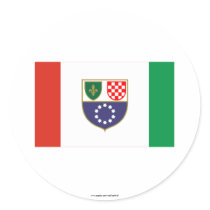 Federation of Bosnia & Herzegovina Flag Round Stickers