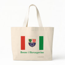 Federation of Bosnia & Herzegovina Flag with Name  Tote Bags