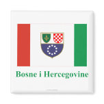 Federation of Bosnia & Herzegovina Flag with Name  Refrigerator Magnet