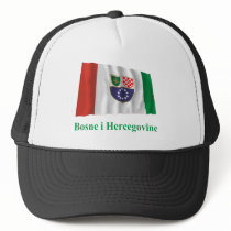 Federation of Bosnia & Herzegovina Waving Flag wit Mesh Hats