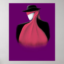 Fedora Man with red scarf posters
