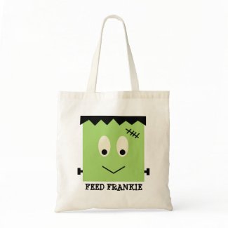 Feed Frankie green Halloween candy trick or treat bag
