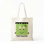 Feed Frankie green Halloween candy trick or treat Canvas Bags