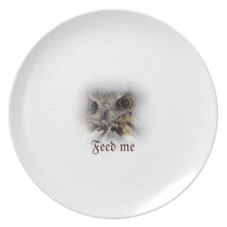 &#39;Feed Me&#39; Eurasian Eagle-Owl Plate