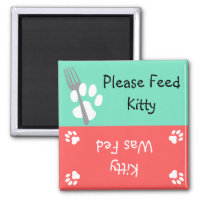 Feed the Cat 2 Inch Square Magnet
