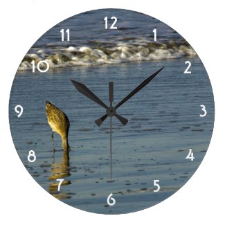 Feeding Sandpiper II Clock
