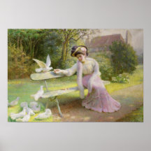 Feeding the Doves Print