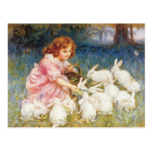 Feeding the Rabbits Postcard