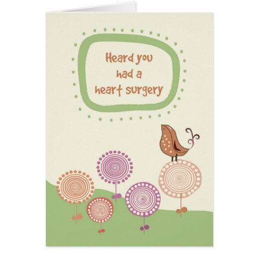 Feel Better, Get Well after Heart Surgery, Bird Greeting Card Zazzle