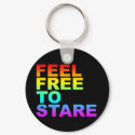 feel free to stare keychains