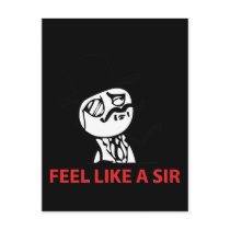 Feel Like  A Sir - Black Vertical Postcard