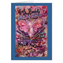 Feel My Beauty Pink Cancer Angel Card