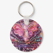 Feel My Beauty Pink Cancer Angel keychains
