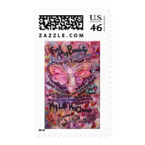 Feel My Beauty Pink Cancer Angel Postage