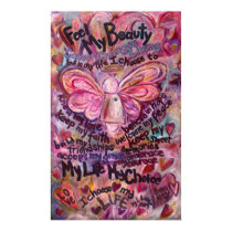 Feel My Beauty Pink Cancer Angel posters