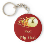 Feel My Heat Flaming Pinball Key Chains