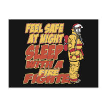 Feel Safe, Sleep with a Firefighter postcards
