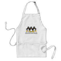 Feel The Burning Stare Of The Penguins Apron by ironydesign Feel The Burning Stare Of The Penguins Apron